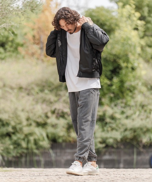 CAMBIO(カンビオ)の「mp14293-裏毛フェード加工ジョガーパンツ(25180CM)(スウェットパンツ・メンズ・ブラック/グレー/ブルー・S/M/L)」の20枚目の写真