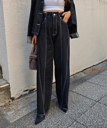 esutoreja | パネルラインワイドデニム(デニムパンツ)