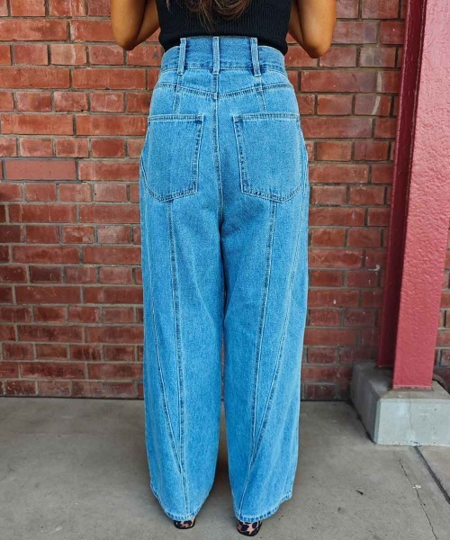 esutoreja（エストレジャ）の「パネルラインワイドデニム（デニムパンツ・レディース・ブルー/ブラック・S/M）」の17枚目の写真