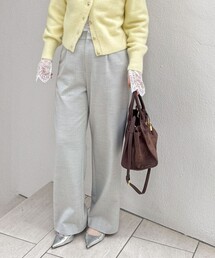 NOLLEY’S Sophi | ウォッシャブル両面起毛ヘリンボーン/ストライプセミワイドパンツ(その他パンツ)