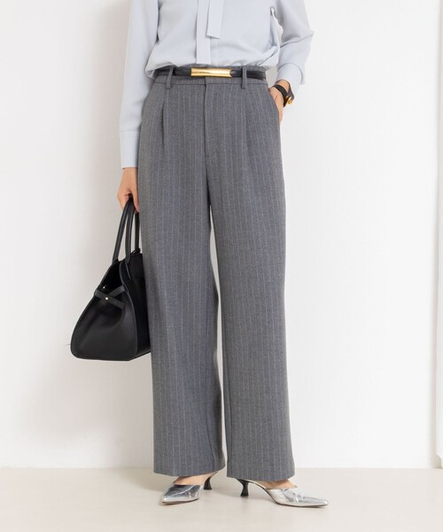 セール】ウォッシャブル両面起毛ヘリンボーン/ストライプセミワイド