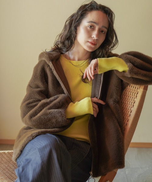 Bou Jeloud（ブージュルード）の「フェイクファーコート（その他アウター・レディース・グレー/モカ・FREE）」の18枚目の写真