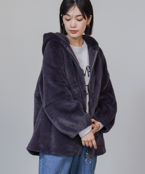 【美品】Bou Jeloud　ブージュルード　ケープコート　フォックスファー セール】フェイクファーコート（その他アウター）｜Bou Jeloud