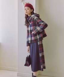 ◎美品　ブラックレーベルクレストブリッジ　ブルゾン　チェック柄　ネイビー　紺 シャドーチェック10monthショートパーカー