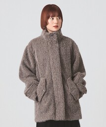 Ray BEAMS | シャギースタンド カラー ハーフ コート(ステンカラーコート)