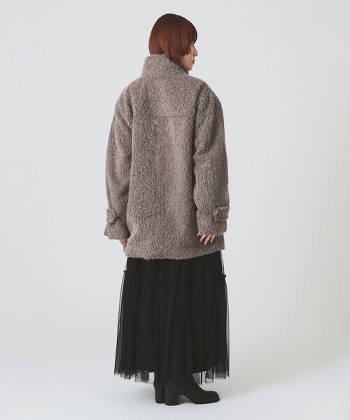 Ray BEAMS ループシャギー スタンドカラー コート Ray BEAMS（レイビームス）の「ループ シャギー スタンドカラー コート