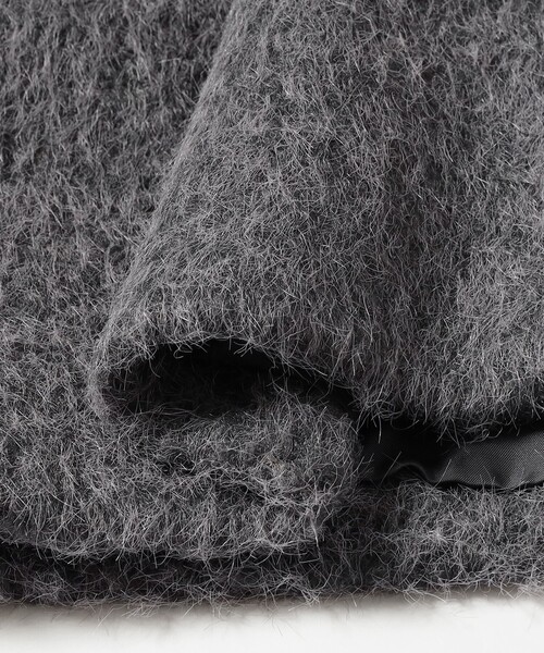 Ray BEAMS(レイビームス)の「シャギースタンド カラー ハーフ コート(ステンカラーコート・レディース・ダークブラウン/シルバー・0/1)」の22枚目の写真