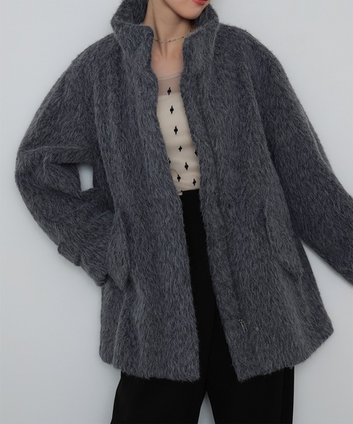 シャギースタンド カラー ハーフ コート（その他アウター）｜Ray BEAMS