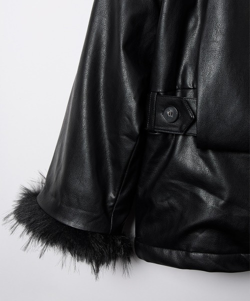 TELOPLAN(テーロプラン)の「【TELOPLAN】Eileen Fur Coat / アイリーンファーコート(ノーカラージャケット・レディース・ブラック・ONE SIZE)」の6枚目の写真