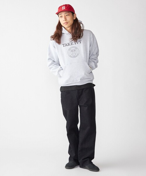 SHIPS（シップス）の「SHIPS×TAKE IVY:『TAKE NVY』カレッジロゴ スウェット フーディ（パーカー・メンズ・ライトグレー/ネイビー・SMALL/MEDIUM/LARGE）」の4枚目の写真