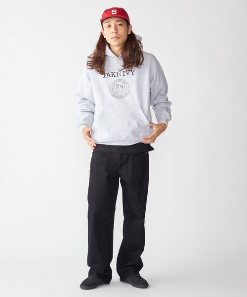 SHIPS（シップス）の「SHIPS×TAKE IVY:『TAKE NVY』カレッジロゴ スウェット フーディ（パーカー・メンズ・ライトグレー/ネイビー・SMALL/MEDIUM/LARGE）」の6枚目の写真