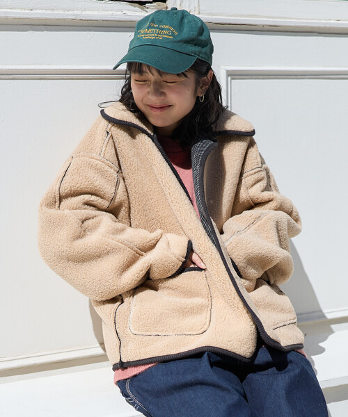 FREAK'S STORE(フリークスストア)の「襟付き リバーシブル チェックボアジャケット(ブルゾン・レディース・キャメル/グレー・フリ-)」の20枚目の写真