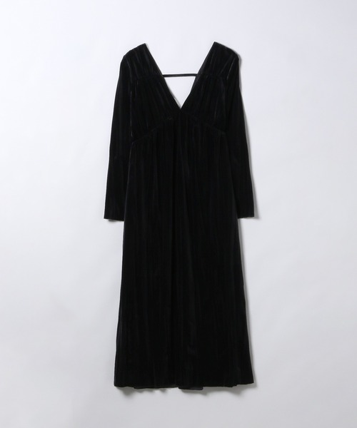 セール】Vネックベロアワンピース/605906（ワンピース）｜JEANASIS