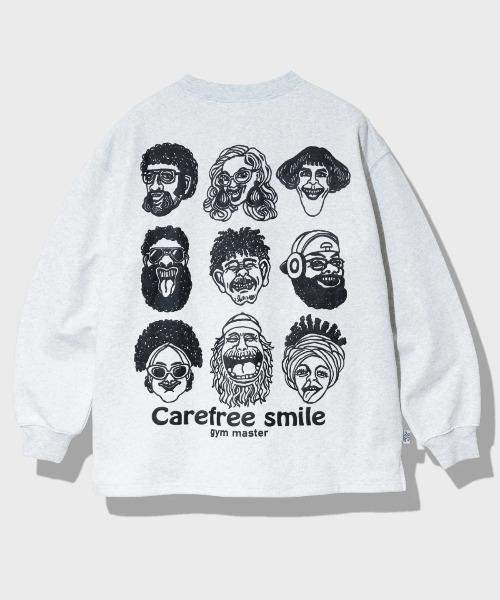 gym master(ジムマスター)の「gym master/ジムマスター 10.3oz carafree smile スウェットビッグTee(スウェット・メンズ・ライトグレー/マスタード/ブルー系その他/ブラック・MEDIUM/LARGE/X-LARGE)」の2枚目の写真