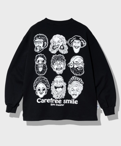 gym master(ジムマスター)の「gym master/ジムマスター 10.3oz carafree smile スウェットビッグTee(スウェット・メンズ・ライトグレー/マスタード/ブルー系その他/ブラック・MEDIUM/LARGE/X-LARGE)」の1枚目の写真