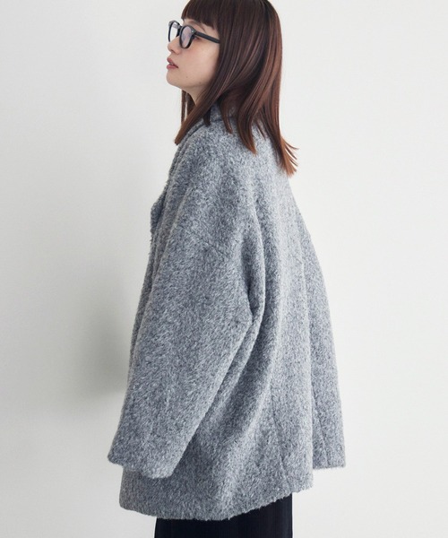 RETRO GIRL(レトロガール)の「【WEB限定】ループボアテーラードコート(チェスターコート・レディース・ブラック/チャコールグレー/ベージュ/ブラウン/アイボリー・FREE)」の18枚目の写真