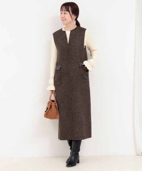 MICO COULIER（ミコクリエ）の「ブリティッシュツィードワンピース（ワンピース・レディース・ブラウン系その他/グレー系その他・38）」の6枚目の写真