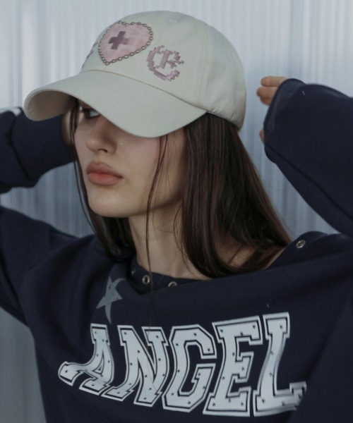 SETUPEXE(セットアップイーエックスイー)の「【SETUP‐EXE】LEO APPLIQUE BALL CAP / 【セットアップエグゼ】レオアップリケキャップ(キャップ・レディース・ブラック/ベージュ・ONE SIZE)」の15枚目の写真