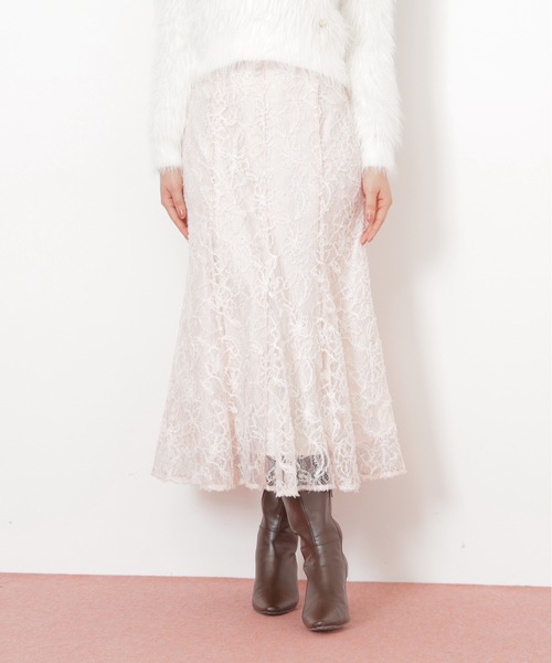 JILL by JILL STUART(ジルバイジルスチュアート)の「◇モール刺繍レースマーメイドスカート(スカート・レディース・ピンク/ホワイト・FREE)」の3枚目の写真