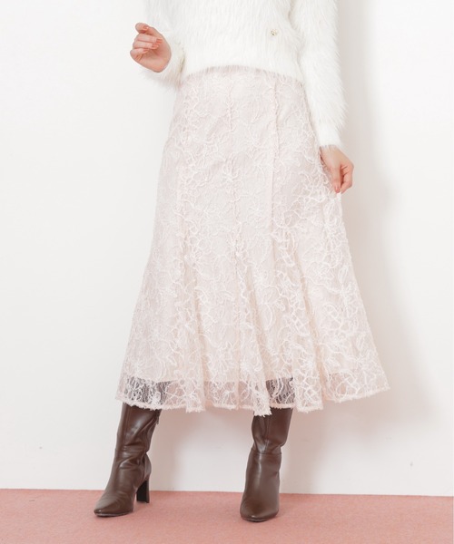 JILL by JILL STUART(ジルバイジルスチュアート)の「◇モール刺繍レースマーメイドスカート(スカート・レディース・ピンク/ホワイト・FREE)」の4枚目の写真