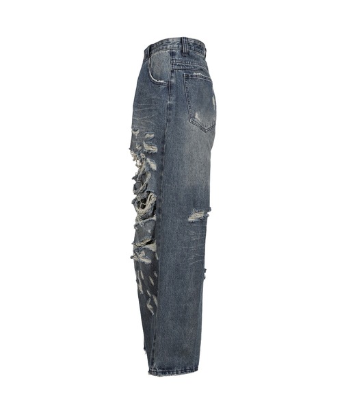 Jaded London(ジェイデッドロンドン)の「BATTERED XL COLOSSUS JEAN(デニムパンツ・メンズ・ネイビー・32/30/28/34)」の3枚目の写真
