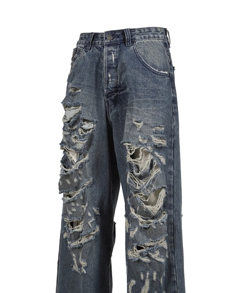 Jaded London(ジェイデッドロンドン)の「BATTERED XL COLOSSUS JEAN(デニムパンツ・メンズ・ネイビー・32/30/28/34)」の4枚目の写真