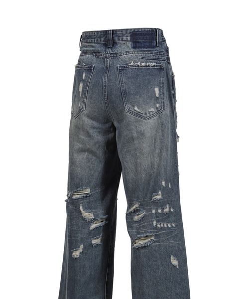 Jaded London(ジェイデッドロンドン)の「BATTERED XL COLOSSUS JEAN(デニムパンツ・メンズ・ネイビー・32/30/28/34)」の5枚目の写真