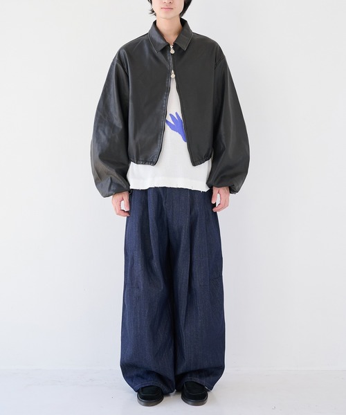 SHINYAKOZUKA(シンヤコヅカ)の「【SHINYAKOZUKA/シンヤコズカ】別注 KAPPOGI SLEEVES(ブルゾン・メンズ・ブラック・S/M)」の2枚目の写真