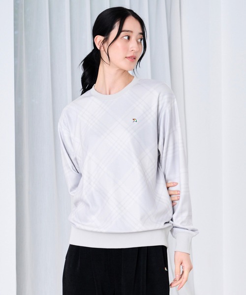 Arnold Palmer(アーノルドパーマー)の「ピーチシャギー シェア チェックプリント プルオーバー(スウェット・レディース・ブラック/グリーン/グレー・M/S/LL/L/XS)」の2枚目の写真