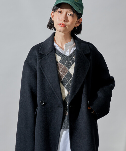 ウールブレンド リバー ダブル ジャコット/ ウールコート（テーラード