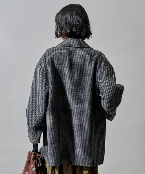 FREAK'S STORE（フリークスストア）の「ウールブレンド リバー ダブル ジャコット/ ウールコート（テーラードジャケット・レディース・ベージュ/その他1/ブラック・SMALL/MEDIUM）」の17枚目の写真