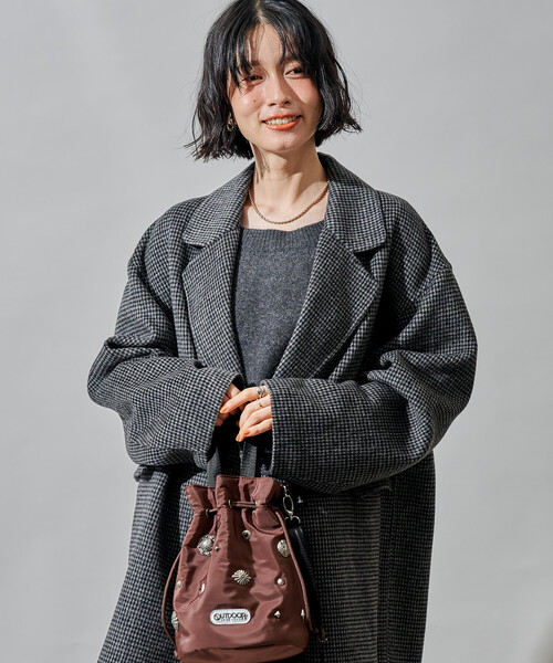 FREAK'S STORE（フリークスストア）の「ウールブレンド リバー ダブル ジャコット/ ウールコート（テーラードジャケット・レディース・ベージュ/その他1/ブラック・SMALL/MEDIUM）」の19枚目の写真