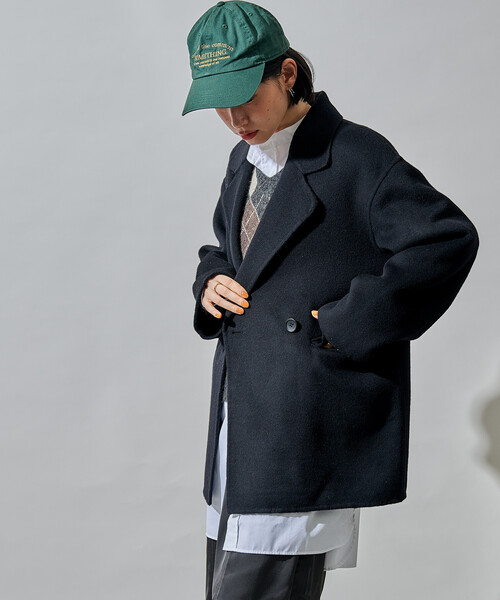 ウールブレンド リバー ダブル ジャコット/ ウールコート（テーラード