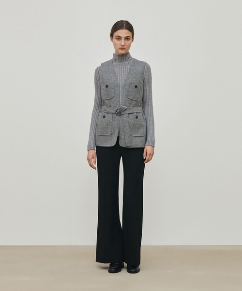 セール】ライトダブルフェイスシャギー ベルテッドジレ（ベスト）｜DES