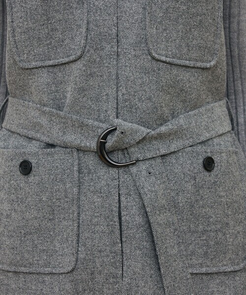 セール】ライトダブルフェイスシャギー ベルテッドジレ（ベスト）｜DES