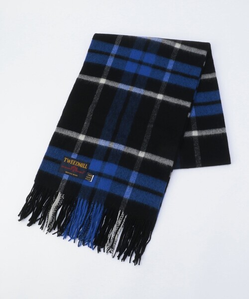 TWEEDMILLツイードミル チェック　ストール　ブルー セール】【TWEEDMILL/ツイードミル】チェック柄ストール（ストール