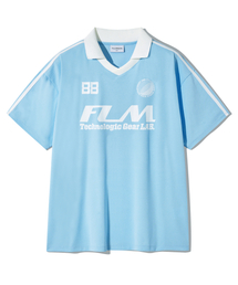 F.ILLUMINATE（フィルミネイト）の「FLMビッグロゴジャージTシャツ - スカイブルー（ポロシャツ）」