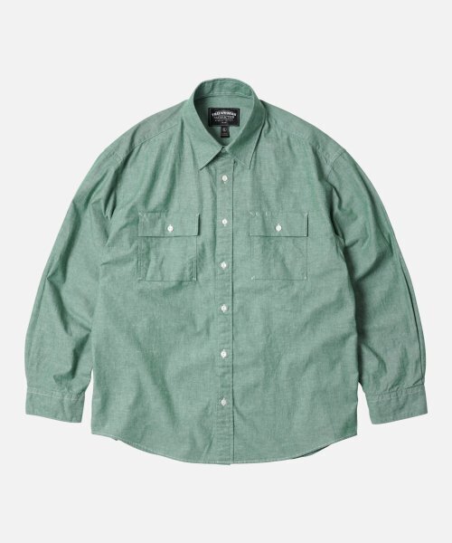 FRIZMWORKS(フリズムワークス)の「CIGARETTE POCKET CHAMBRAY SHIRT _ GREEN(シャツ/ブラウス・メンズ・その他・SMALL/MEDIUM/LARGE/X-LARGE)」の1枚目の写真