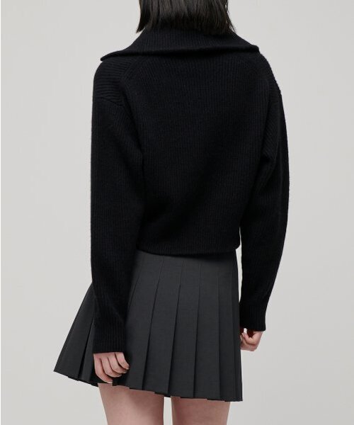 MUSINSA STANDARD WOMAN（ムシンサスタンダードウーマン）の「ウィメンズラムウールリブニットハーフジップ[ブラック]（ニット/セーター・レディース・その他・SMALL/MEDIUM/LARGE/X-SMALL）」の3枚目の写真