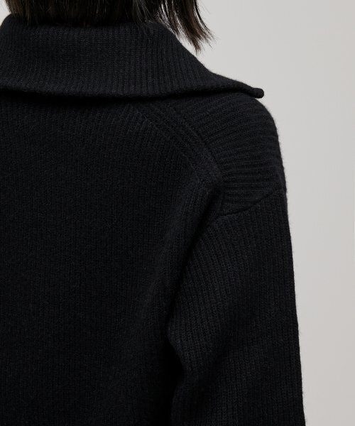 MUSINSA STANDARD WOMAN（ムシンサスタンダードウーマン）の「ウィメンズラムウールリブニットハーフジップ[ブラック]（ニット/セーター・レディース・その他・SMALL/MEDIUM/LARGE/X-SMALL）」の7枚目の写真