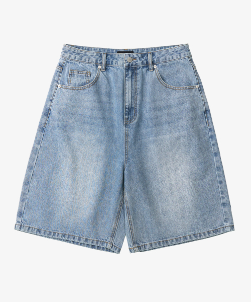 TOFFEE(トフィー)の「ウォッシュドハーフデニムパンツ(ライトブルー)(その他パンツ・メンズ・その他・SMALL/MEDIUM/LARGE/X-LARGE)」の2枚目の写真