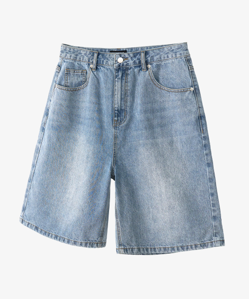 TOFFEE(トフィー)の「ウォッシュドハーフデニムパンツ(ライトブルー)(その他パンツ・メンズ・その他・SMALL/MEDIUM/LARGE/X-LARGE)」の3枚目の写真