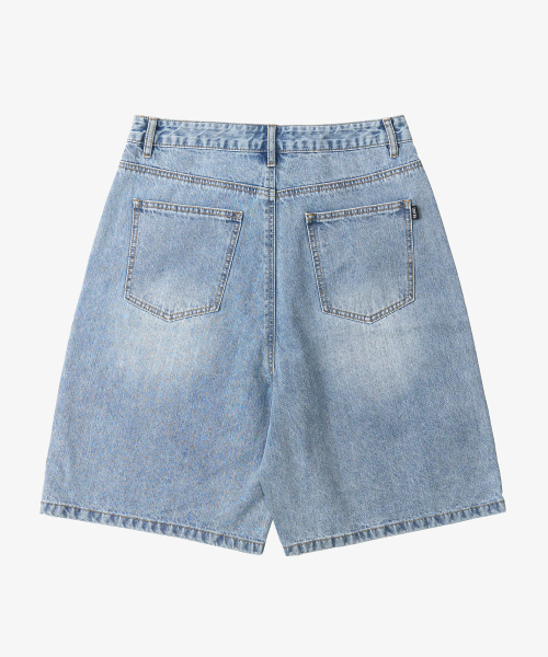 TOFFEE(トフィー)の「ウォッシュドハーフデニムパンツ(ライトブルー)(その他パンツ・メンズ・その他・SMALL/MEDIUM/LARGE/X-LARGE)」の4枚目の写真