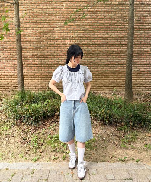 TOFFEE(トフィー)の「ウォッシュドハーフデニムパンツ(ライトブルー)(その他パンツ・メンズ・その他・SMALL/MEDIUM/LARGE/X-LARGE)」の13枚目の写真