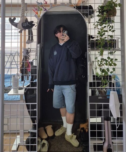 TOFFEE(トフィー)の「ウォッシュドハーフデニムパンツ(ライトブルー)(その他パンツ・メンズ・その他・SMALL/MEDIUM/LARGE/X-LARGE)」の14枚目の写真