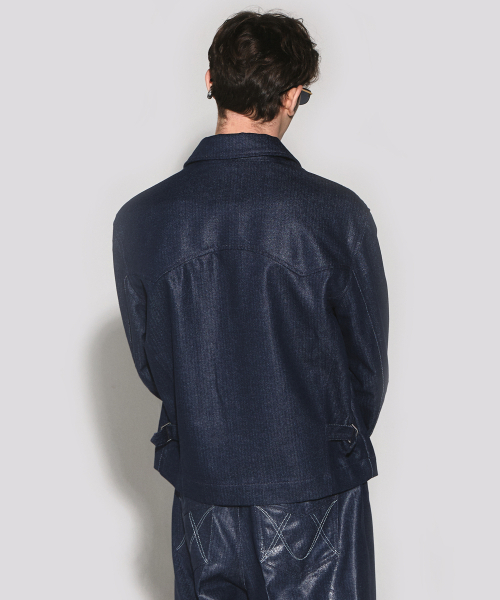WESLEYHYUSTON(ウェズリーユーストン)の「Herringbone glow denim western jacket indigo(デニムジャケット・メンズ・その他・MEDIUM/LARGE)」の2枚目の写真