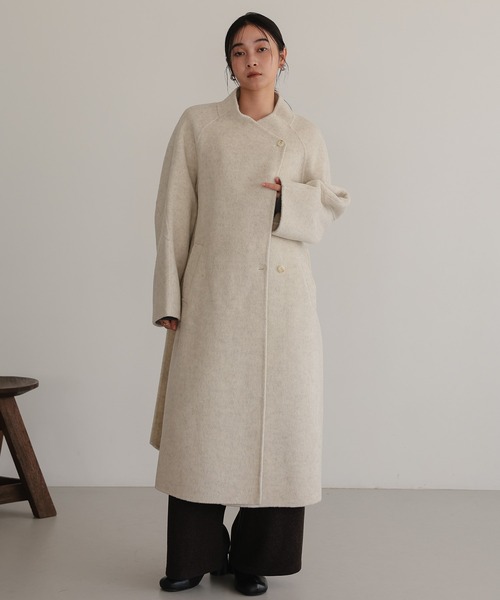 セール】ベルト付き ロングコート（ノーカラーコート）｜TENTO（テント