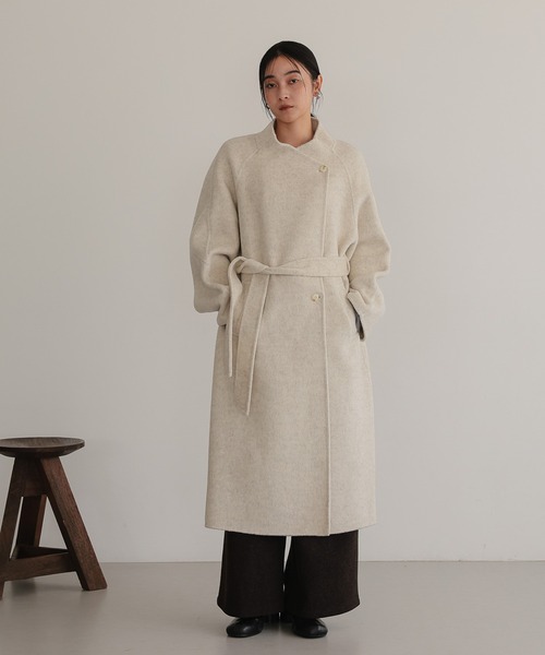 セール】ベルト付き ロングコート（ノーカラーコート）｜TENTO（テント