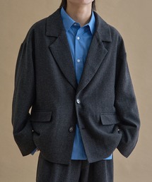 apuntob アプントビー グレー ヘリンボーン テーラードジャケット