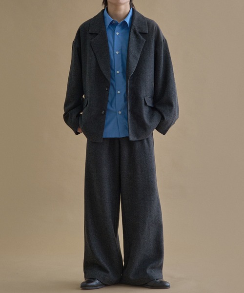 epnok（エプノック）の「ヘリンボーンシングルジャケット（テーラードジャケット・メンズ・チャコールグレー/グレー・LARGE/SMALL/MEDIUM）」の9枚目の写真